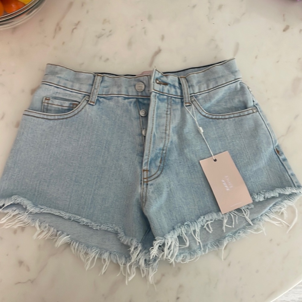 Brand New Revice light wash denim shorts